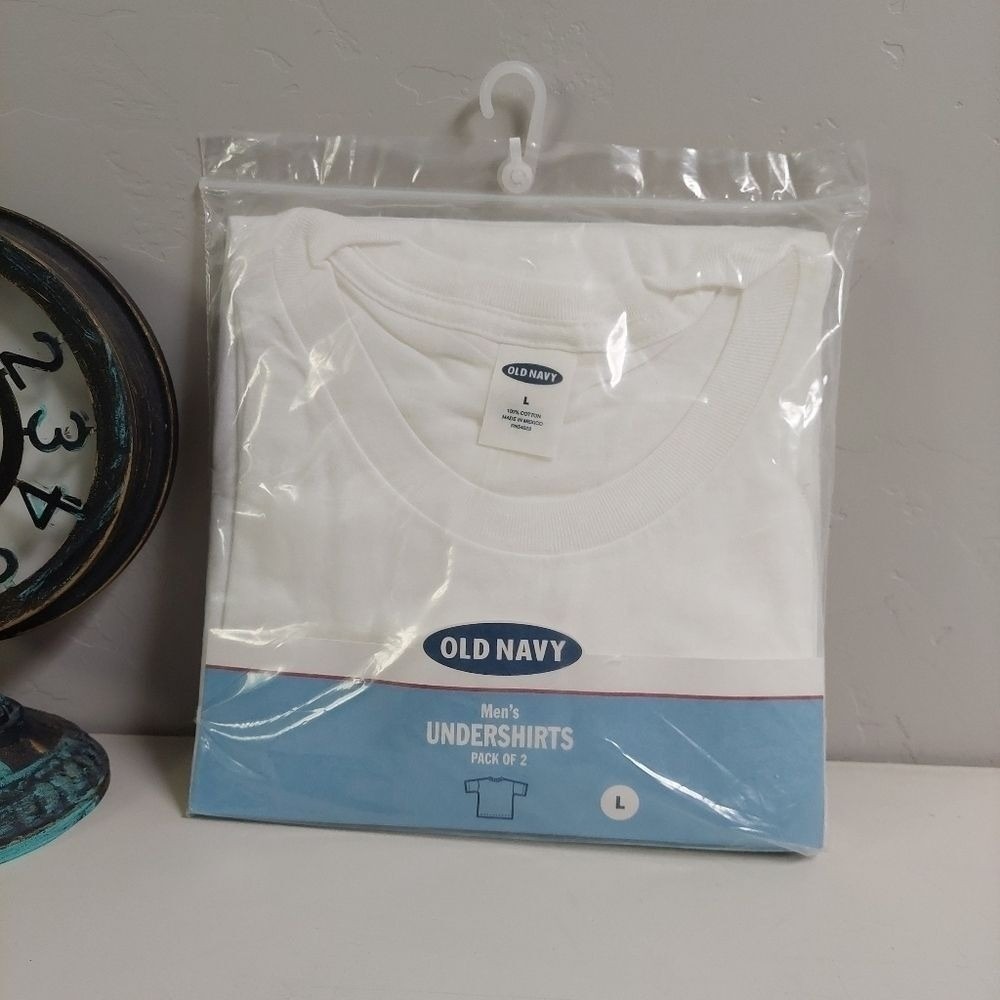 Vintage Old Navy White Undershirts L Classic 2-Pack  Crewneck Classic Deadstock